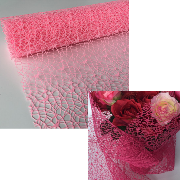 FE-P1122  Floristinis tinklelis puokštėm, 50x70 cm, ROŽINIS