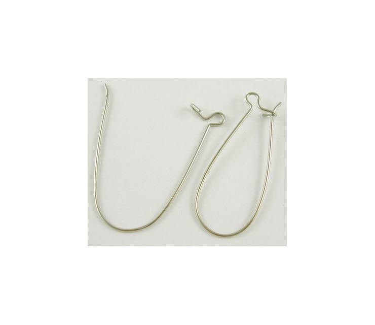 7-0006 Kabliukai auskarams, dengta platina, 33x14mm,parduodama poromis