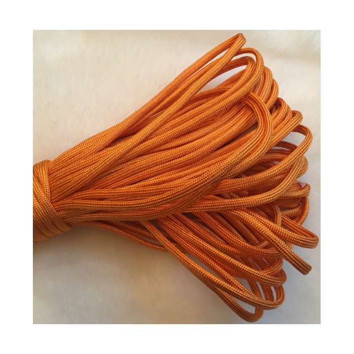 PV-4150 Tvirta, parašutų virvutė, 4mm, už 1m,(sukarpyta po 1m)  ORANŽINĖ