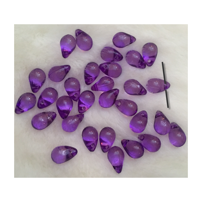 AKR-AD3  Akrilinis karoliukas, "Lašelis", 13x8mm T. ALYVINIS