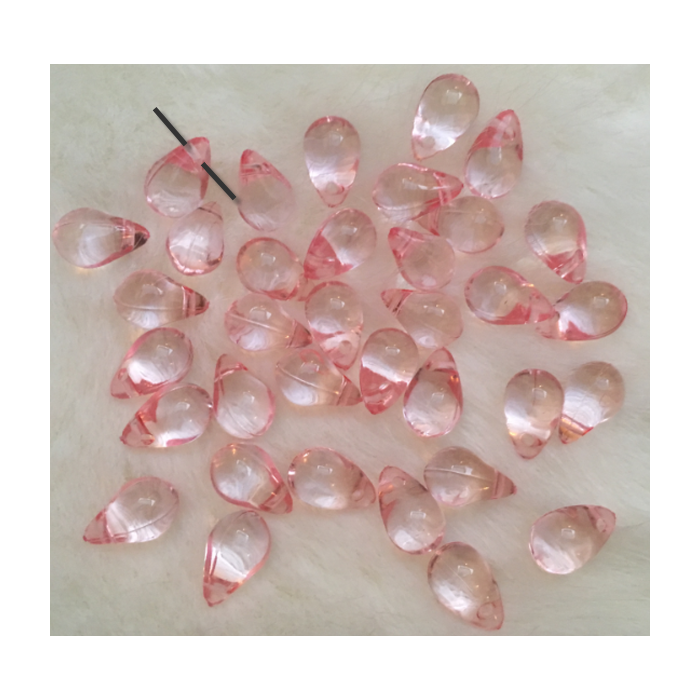 AKR-AD2  Akrilinis karoliukas, "Lašelis", 13x8mm  ROŽINIS