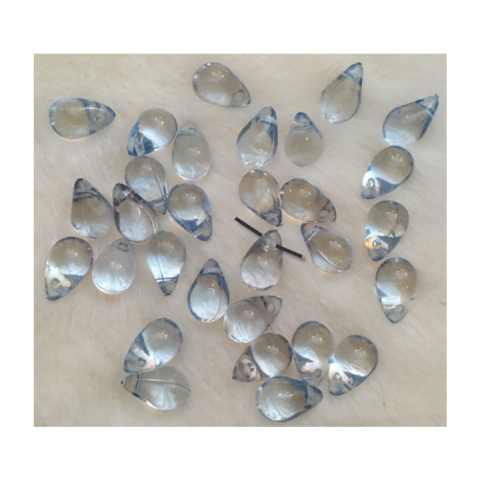 AKR-AD1  Akrilinis karoliukas, "Lašelis", 13x8mm  ŽYDRAS