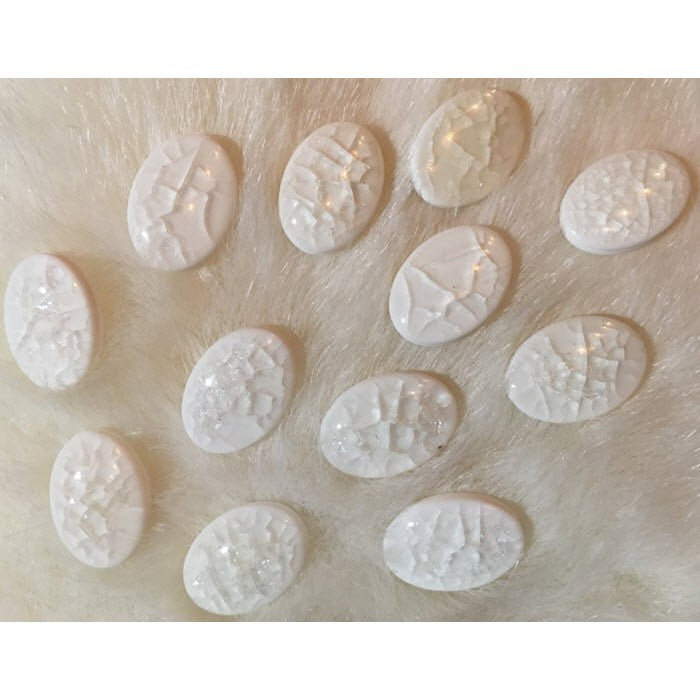KAB-PS71  Kabošonas, keramika, 18x13mm,  BALTAS
