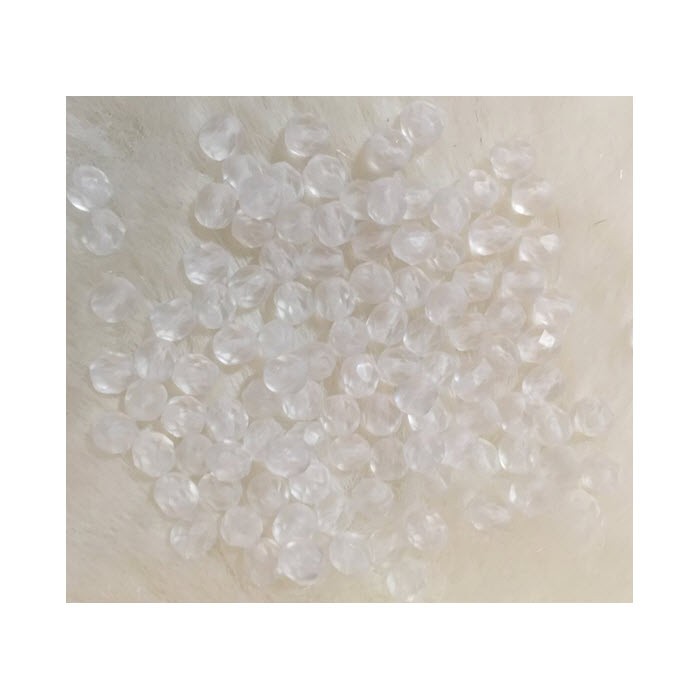CEK-K4051 Stiklinis karoliukas, 6mm, ledo BALTA