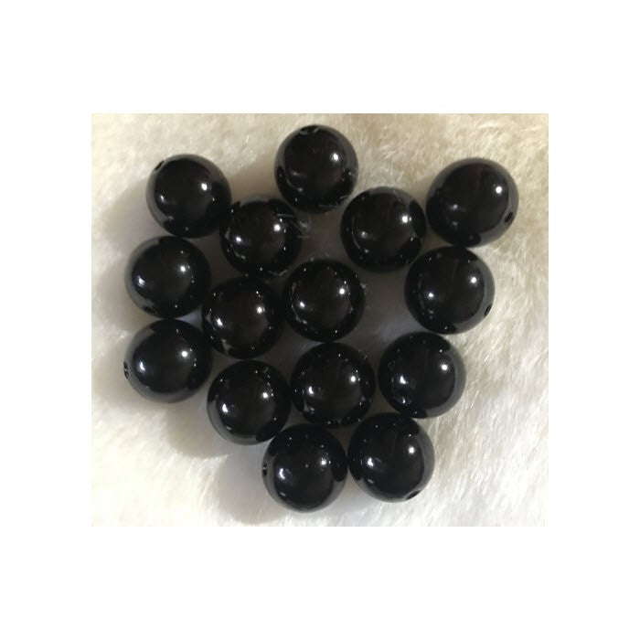 AK-KS1812 Akrilinis karoliukas, 18mm, JUODAS