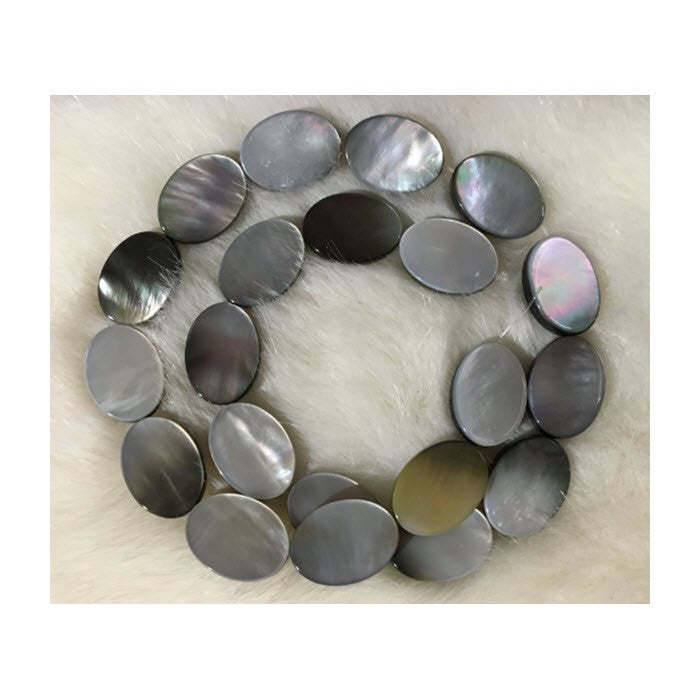 KRS-1133 Kriauklės karoliukas, pilka AB, 18x13mm