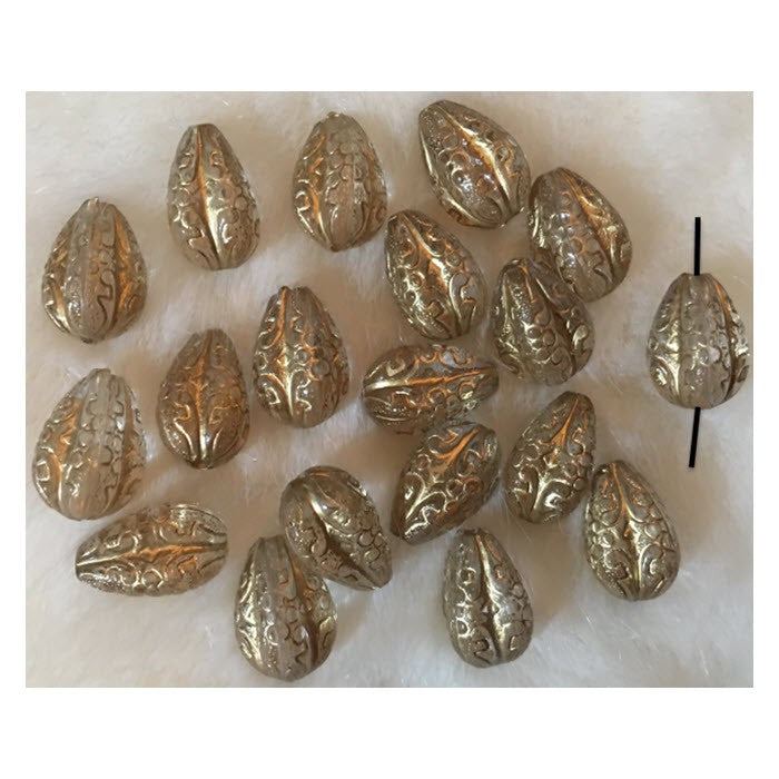 AKR-KS88302  Akrilinis karoliukas, lašelis, 13x19mm,  Skaidriai-aukso, tamsesnė